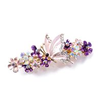 Retro Flower Butterfly Alloy Inlay Artificial Gemstones Hair Clip 1 Piece main image 4