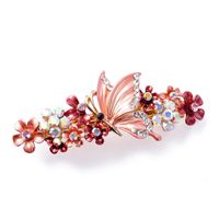 Retro Flower Butterfly Alloy Inlay Artificial Gemstones Hair Clip 1 Piece main image 5
