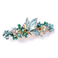 Retro Flower Butterfly Alloy Inlay Artificial Gemstones Hair Clip 1 Piece main image 6