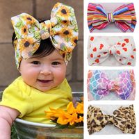 Fashion Sunflower Plaid Heart Shape Cloth Bowknot Hair Band 1 Piece main image 1