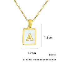 Fashion Letter Stainless Steel Inlay Shell Pendant Necklace 1 Piece main image 6