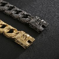 Hip-Hop Punk Skull Titanium Steel Plating 18K Gold Plated Men'S Bracelets main image 4