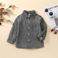 Fashion Solid Color Patchwork Cotton Boys Outerwear sku image 3