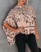 Women's Blouse Long Sleeve Blouses Printing Vintage Style Letter Butterfly main image 1