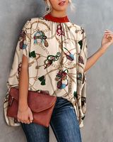 Women's Blouse Long Sleeve Blouses Printing Vintage Style Letter Butterfly main image 3