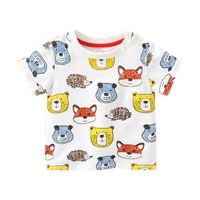 Fashion Stripe Bear Patchwork 100% Cotton Spandex T-shirts & Shirts main image 5