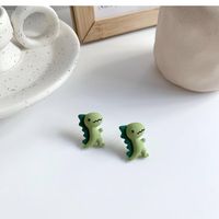 1 Pair Simple Style Dinosaur Resin Plating Women's Ear Studs main image 4