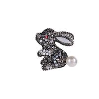 Cute Rabbit Alloy Inlay Artificial Pearls Rhinestones Women's Brooches main image 5