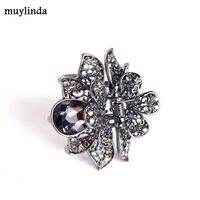 Women's Retro Flower Alloy Plating Inlay Rhinestones Hair Claws sku image 4