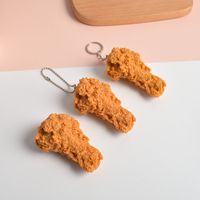 1 Piece Funny French Fries Chicken Plastic Children Unisex Bag Pendant Keychain main image 1