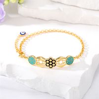 Fashion Devil's Eye Flower Butterfly Copper Enamel Bracelets sku image 2