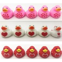 Cute Cartoon Heart Pattern Valentine's Day Small Yellow Duck Vinyl Water Toys main image 3