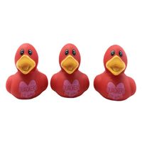 Cute Cartoon Heart Pattern Valentine's Day Small Yellow Duck Vinyl Water Toys main image 4