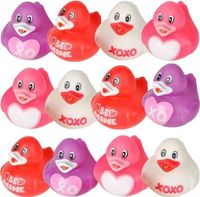 Cute Cartoon Heart Pattern Valentine's Day Small Yellow Duck Vinyl Water Toys main image 5