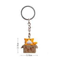 1 Piece Cute Cat Pvc Metal Unisex Bag Pendant Keychain sku image 7