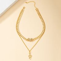 1 Piece Fashion Snake Butterfly Alloy Plating Rhinestones Women's Layered Necklaces main image 3