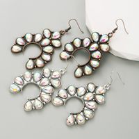 1 Pair Vintage Style Water Droplets Alloy Plating Inlay Glass Women's Drop Earrings main image 1