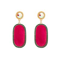1 Pair Retro Oval Leopard Alloy Plating Inlay Beads Gold Plated Women's Drop Earrings main image 3