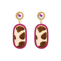 1 Pair Retro Oval Leopard Alloy Plating Inlay Beads Gold Plated Women's Drop Earrings main image 7