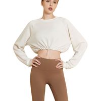 Casual Solid Color Polyester Round Neck Active Tops Crop Top main image 5