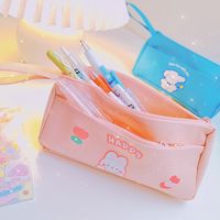 Double Layer Pencil Bag Girl Large Capacity Good-looking Ins Japanese Junior High School Student Girls Cute Stationery Box main image 4