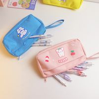 Double Layer Pencil Bag Girl Large Capacity Good-looking Ins Japanese Junior High School Student Girls Cute Stationery Box main image 3