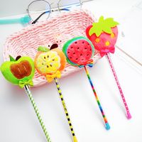 Cute Plush Fruit Carrot Cartoon Pen Black Transparent Ball Pen Office Supplies main image 2