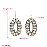 1 Pair Elegant Oval Plating Inlay Alloy Glass Drill Silver Plated Ear Hook main image 2