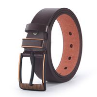 Retro Solid Color Pu Leather Alloy Men's Leather Belts 1 Piece sku image 2