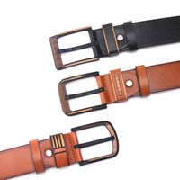 Retro Solid Color Pu Leather Alloy Men's Leather Belts 1 Piece main image 4