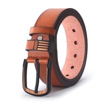 Retro Solid Color Pu Leather Alloy Men's Leather Belts 1 Piece sku image 6