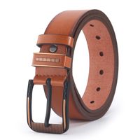 Retro Solid Color Pu Leather Alloy Men's Leather Belts 1 Piece sku image 9