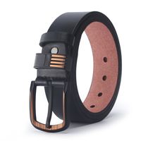 Retro Solid Color Pu Leather Alloy Men's Leather Belts 1 Piece sku image 4