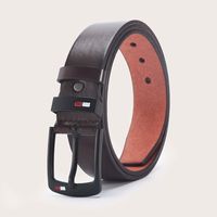 Retro Solid Color Pu Leather Alloy Men's Leather Belts 1 Piece sku image 16