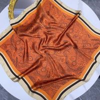 Bufandas De Seda Estampadas Con Bloques De Color Estilo Étnico Para Mujer main image 4