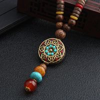 1 Piece Ethnic Style Round Wood Soft Clay Copper Beaded Unisex Necklace main image 4