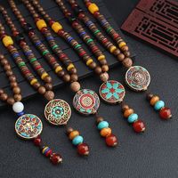 1 Piece Ethnic Style Round Wood Soft Clay Copper Beaded Unisex Necklace main image 1