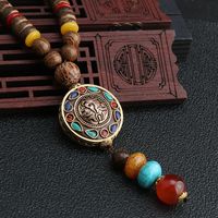 1 Piece Ethnic Style Round Wood Soft Clay Copper Beaded Unisex Necklace main image 3