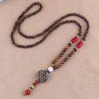 1 Piece Ethnic Style Round Wood Soft Clay Copper Beaded Unisex Necklace sku image 5