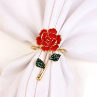 Elegant Flower Alloy Napkin Rings sku image 2