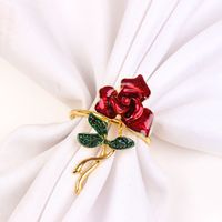Elegant Flower Alloy Napkin Rings sku image 4