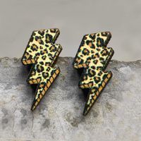 1 Pair Retro Cactus Cows Leopard Wood Women's Ear Studs main image 3