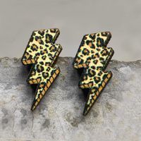 1 Par Retro Cactus Vacas Leopardo Madera Mujeres Pendientes main image 3