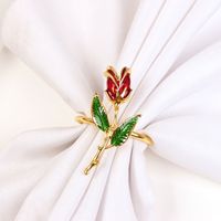 Elegant Flower Alloy Napkin Rings sku image 1