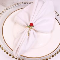 Elegant Flower Alloy Napkin Rings sku image 5
