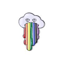 Fashion Clouds Rainbow Heart Shape Alloy Enamel Unisex Brooches sku image 1