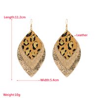 1 Pair Elegant Leaf Leopard Plating Inlay Pu Leather Alloy None Gold Plated Ear Hook main image 2