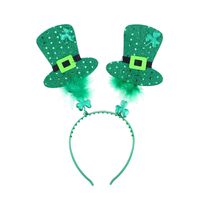 St. Patrick Shamrock Letter Bow Knot Plastic Party Hair Band Costume Props 1 Piece sku image 4