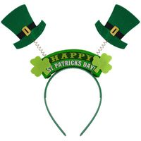 St. Patrick Shamrock Letter Bow Knot Plastic Party Hair Band Costume Props 1 Piece sku image 3