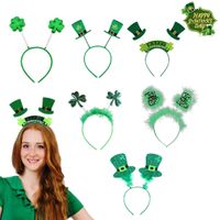 Saint Patrick Trèfle Lettre Noeud D'arc Plastique Fête Bande De Cheveux Accessoires De Déguisement 1 Pièce main image 1